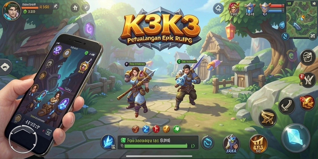 Tampilan gameplay RPG K3K3 yang menarik dan penuh aksi.