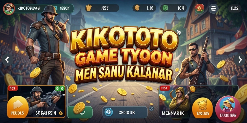 Tampilan gameplay KIKOTOTO menampilkan keseruan dalam membangun bisnis Tycoon.