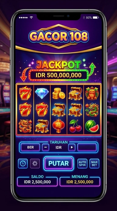 Tampilan antarmuka aplikasi gacor108 yang mudah dipahami.